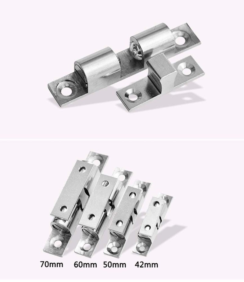 RuoFeng 70mm Furniture Cabinet Door Brass Dual Ball Roller Catch Latch 10 Pcs - Image 3